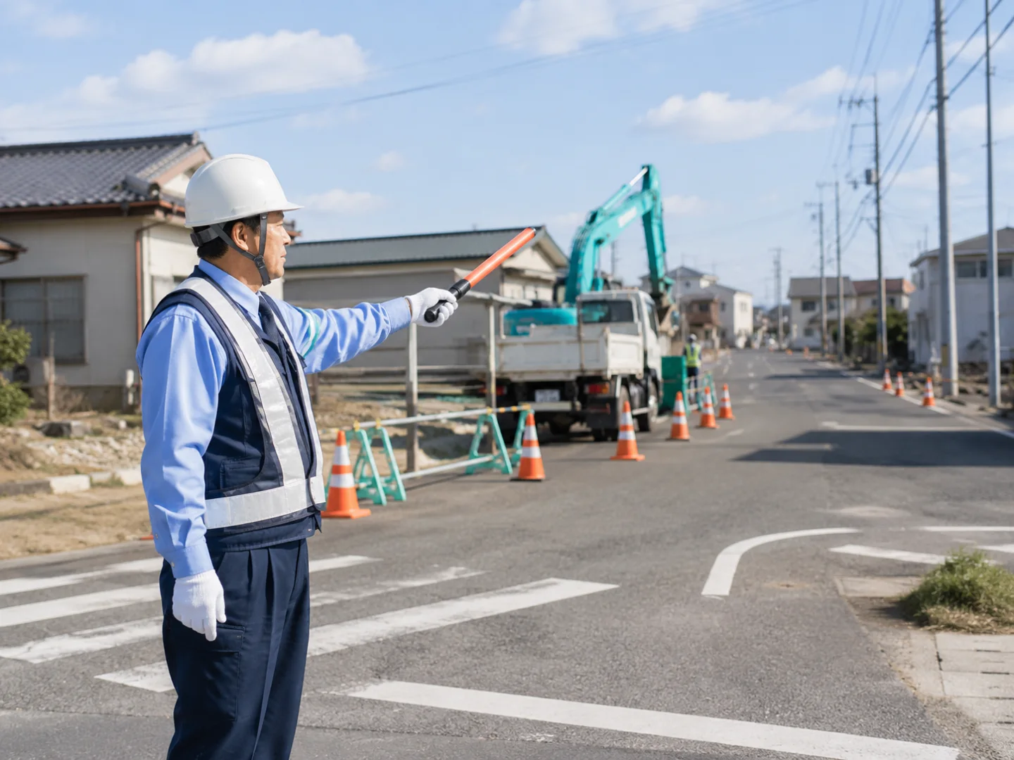 交通誘導警備の様子